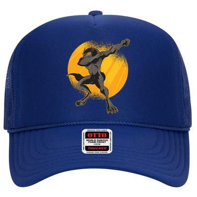 Dabbing Werewolf High Crown Mesh Back Trucker Hat