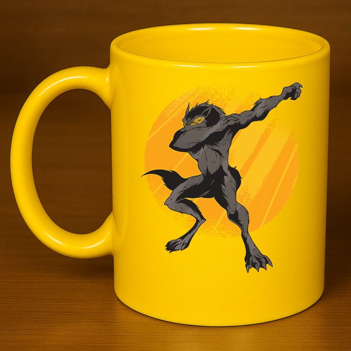 Dabbing Werewolf 11oz C Handle Ceramic Mug