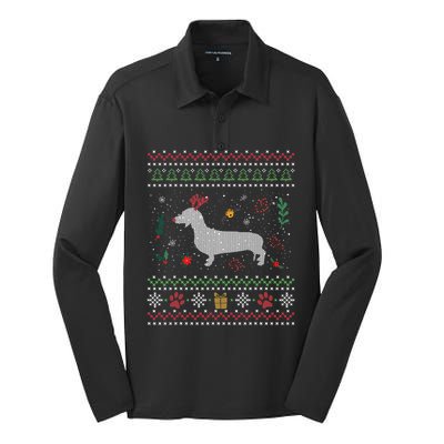 Dachshund Wiener Dog Ugly Christmas Gift Holiday Tee Cool Gift Silk Touch Performance Long Sleeve Polo