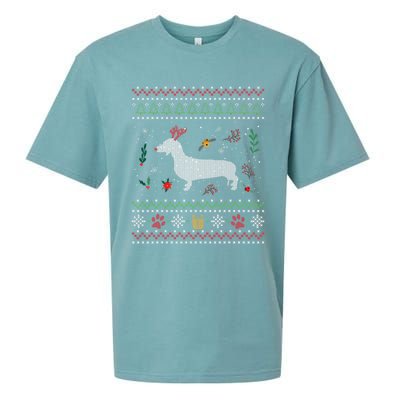 Dachshund Wiener Dog Ugly Christmas Gift Holiday Tee Cool Gift Sueded Cloud Jersey T-Shirt