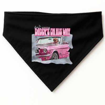 DonT Worry DaddyS On His Way Trump Pink Car 2024 USA-Made Doggie Bandana