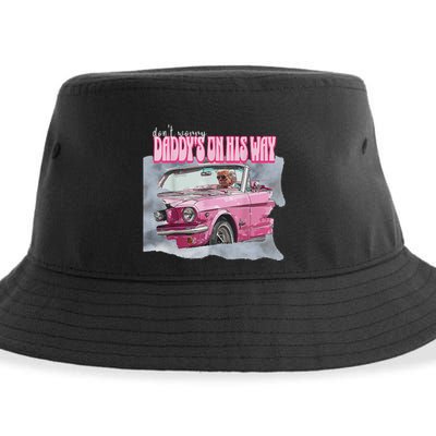 DonT Worry DaddyS On His Way Trump Pink Car 2024 Sustainable Bucket Hat