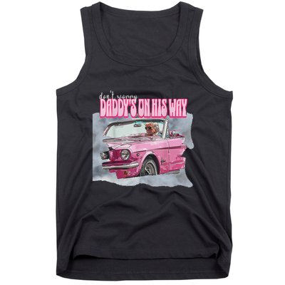 DonT Worry DaddyS On His Way Trump Pink Car 2024 Tank Top