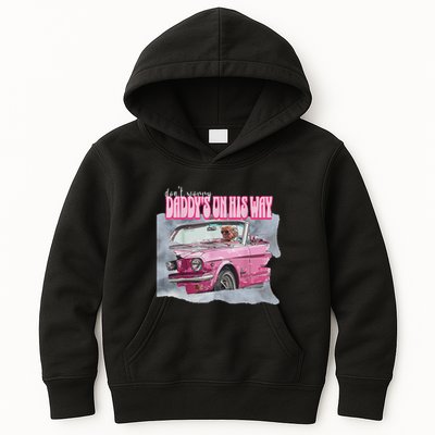 DonT Worry DaddyS On His Way Trump Pink Car 2024 Kids Hoodie