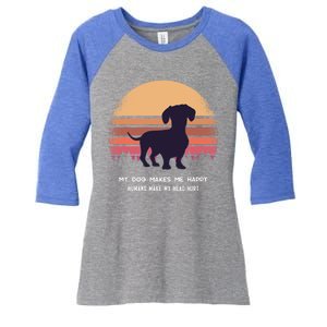 Dachshund Wiener Doxen Dog Retro Gift Women's Tri-Blend 3/4-Sleeve Raglan Shirt