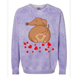 Dachshund Weenie Dog Lover Valentines Day Gift Gift Colorblast Crewneck Sweatshirt