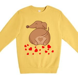 Dachshund Weenie Dog Lover Valentines Day Gift Gift Premium Crewneck Sweatshirt