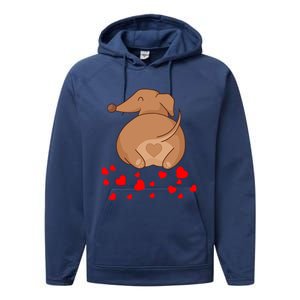 Dachshund Weenie Dog Lover Valentines Day Gift Gift Performance Fleece Hoodie