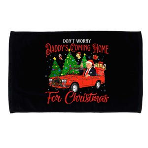 DonT Worry DaddyS Coming Home For Christmas Microfiber Hand Towel