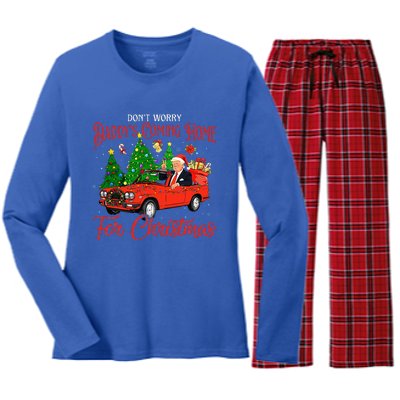 DonT Worry DaddyS Coming Home For Christmas Women's Long Sleeve Flannel Pajama Set 