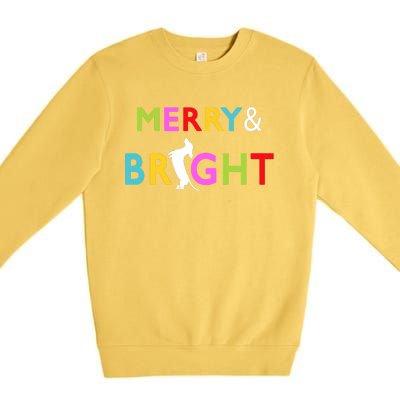 Dachshund Wiener Dog Merry And Bright Christmas Tree Lights Premium Crewneck Sweatshirt