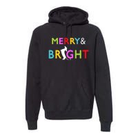 Dachshund Wiener Dog Merry And Bright Christmas Tree Lights Premium Hoodie