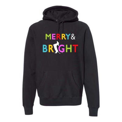 Dachshund Wiener Dog Merry And Bright Christmas Tree Lights Premium Hoodie