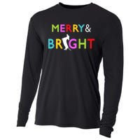 Dachshund Wiener Dog Merry And Bright Christmas Tree Lights Cooling Performance Long Sleeve Crew