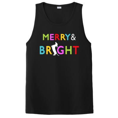 Dachshund Wiener Dog Merry And Bright Christmas Tree Lights PosiCharge Competitor Tank