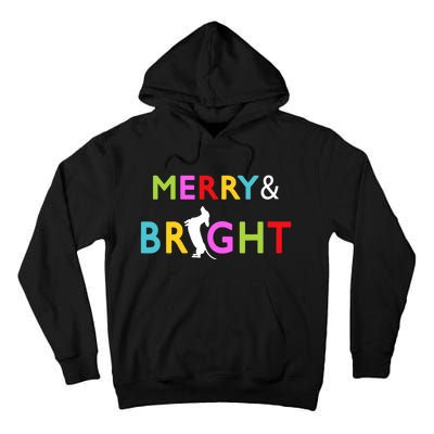 Dachshund Wiener Dog Merry And Bright Christmas Tree Lights Tall Hoodie