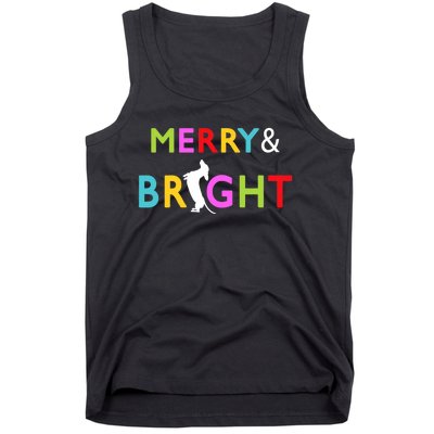 Dachshund Wiener Dog Merry And Bright Christmas Tree Lights Tank Top