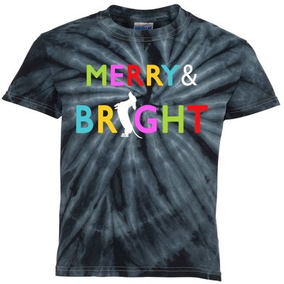 Dachshund Wiener Dog Merry And Bright Christmas Tree Lights Kids Tie-Dye T-Shirt