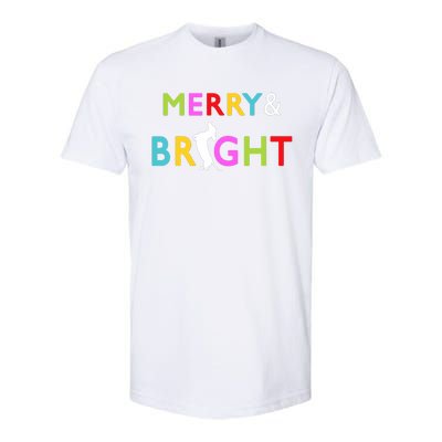 Dachshund Wiener Dog Merry And Bright Christmas Tree Lights Softstyle CVC T-Shirt