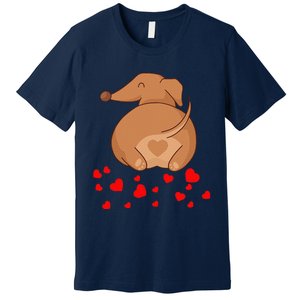 Dachshund Weenie Dog Lover Valentines Day For Funny Premium T-Shirt