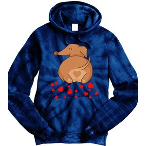 Dachshund Weenie Dog Lover Valentines Day For Funny Tie Dye Hoodie