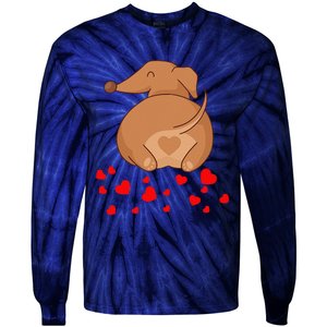 Dachshund Weenie Dog Lover Valentines Day For Funny Tie-Dye Long Sleeve Shirt