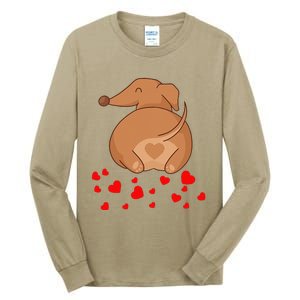 Dachshund Weenie Dog Lover Valentines Day For Funny Tall Long Sleeve T-Shirt