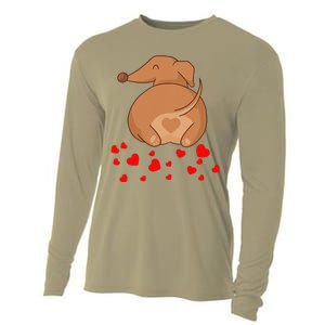 Dachshund Weenie Dog Lover Valentines Day For Funny Cooling Performance Long Sleeve Crew