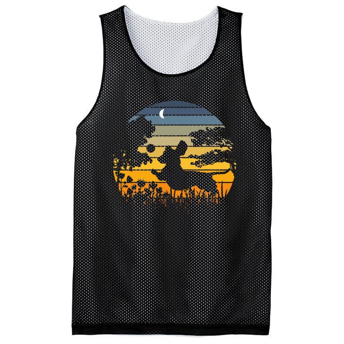 Dachshund Wiener Dog Sunset Garden Mesh Reversible Basketball Jersey Tank