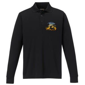 Dachshund Wiener Dog Sunset Garden Nature Lover Performance Long Sleeve Polo