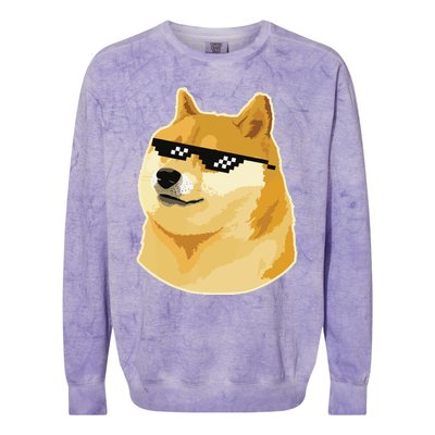 Doge With Deal With It Glasses Colorblast Crewneck Sweatshirt