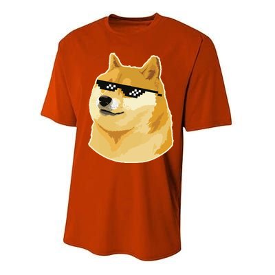 Doge With Deal With It Glasses Performance Sprint T-Shirt