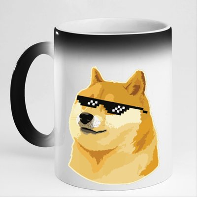 Doge With Deal With It Glasses 11oz Black Color Changing Mug