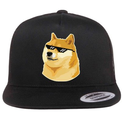 Doge With Deal With It Glasses Flatbill Hat