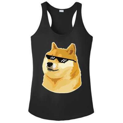 Doge With Deal With It Glasses Ladies PosiCharge Competitor Racerback Tank