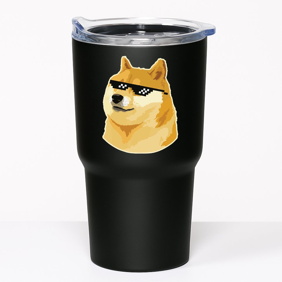 Doge With Deal With It Glasses Tumbler
