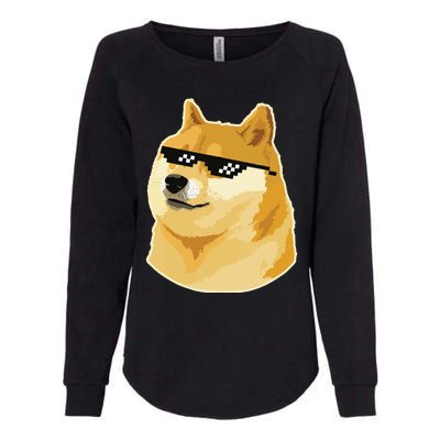 Doge With Deal With It Glasses Womens California Wash Sweatshirt