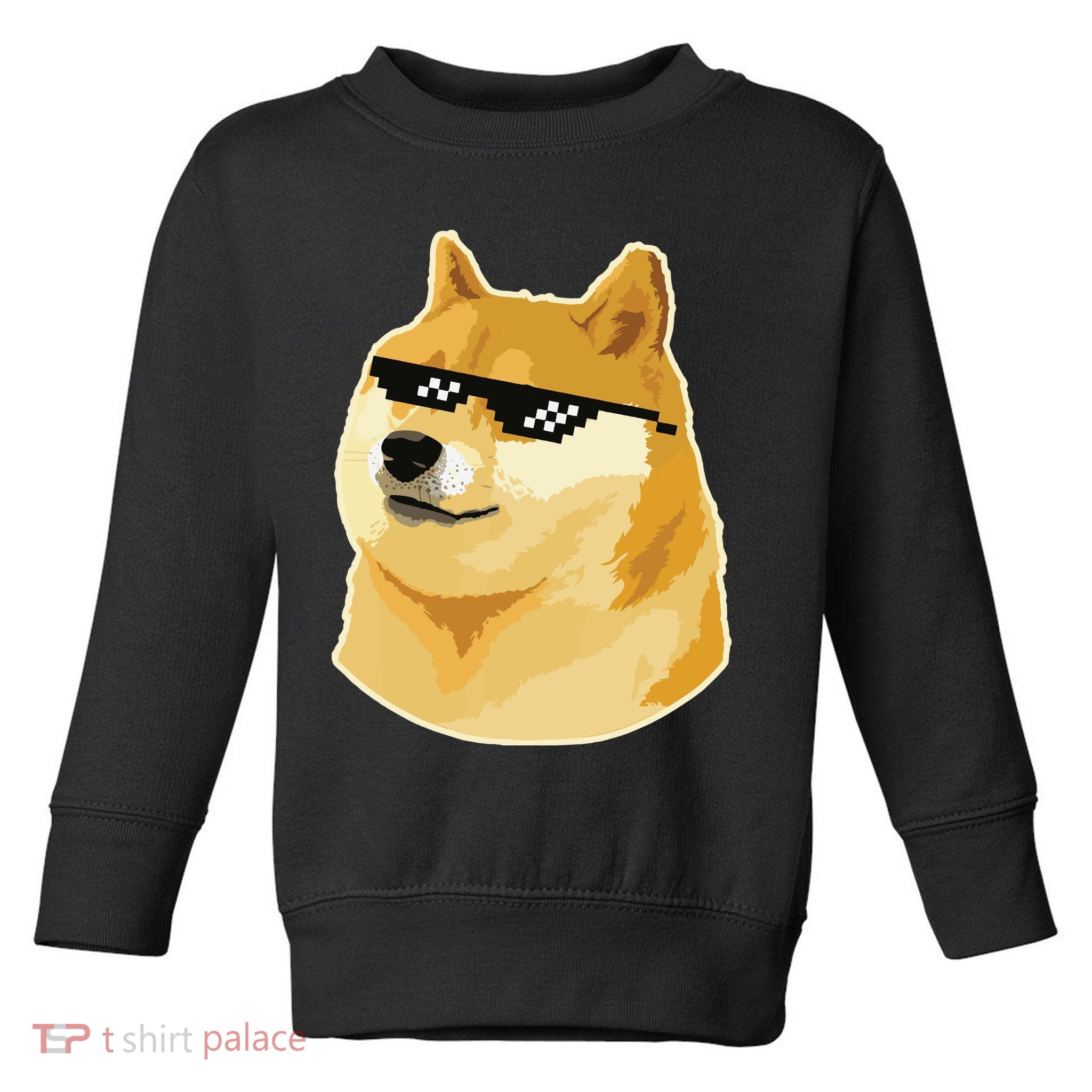 Doge With Deal With It Glasses Toddler Sweatshirt