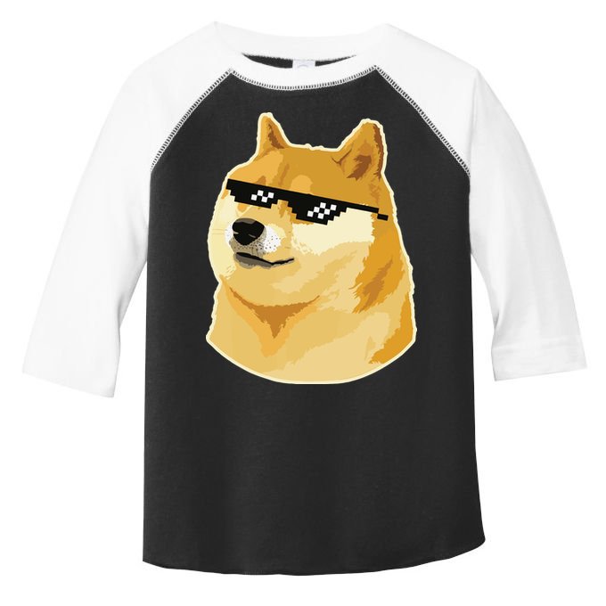Doge With Deal With It Glasses Toddler Fine Jersey T-Shirt