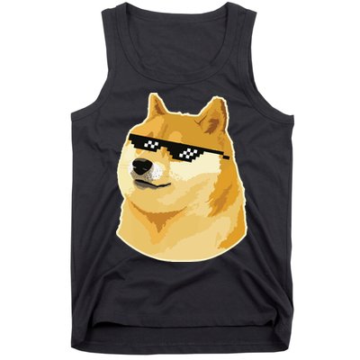 Doge With Deal With It Glasses Tank Top