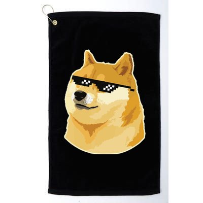 Doge With Deal With It Glasses Platinum Collection Golf Towel