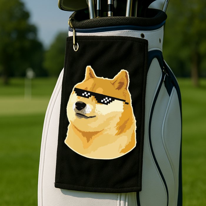 Doge With Deal With It Glasses Golf Towel