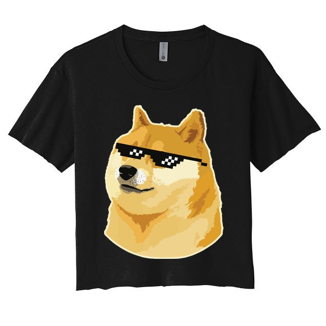 Doge With Deal With It Glasses Crop Top