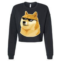 Doge With Deal With It Glasses Cropped Pullover Crew