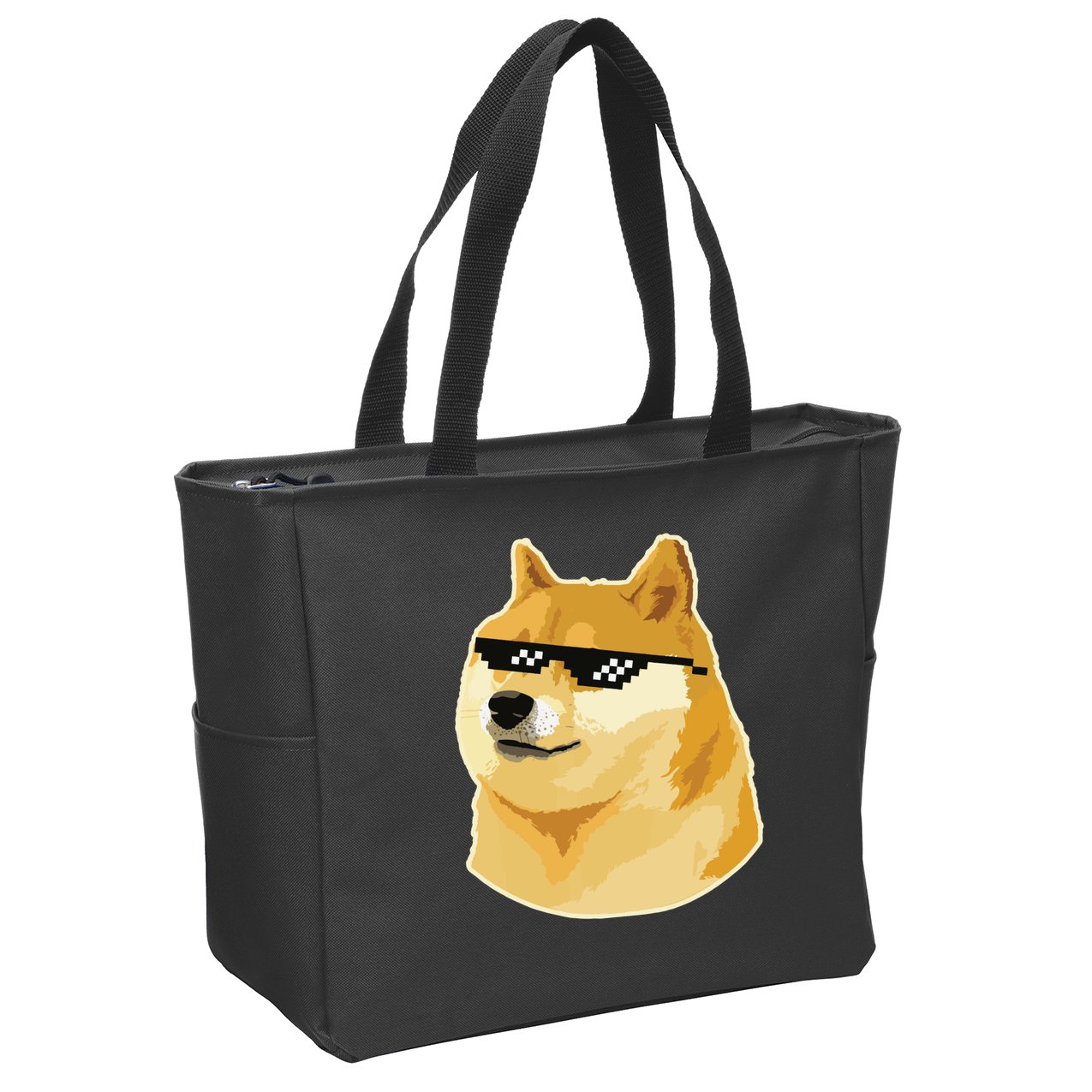 Doge With Deal With It Glasses Zip Tote Bag