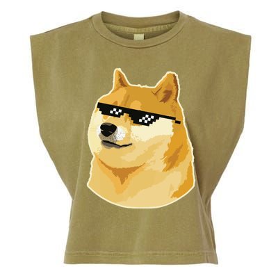 Doge With Deal With It Glasses Garment-Dyed Women's Muscle Tee