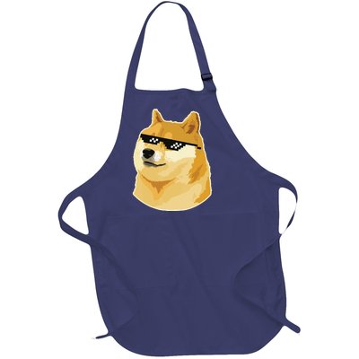 Doge With Deal With It Glasses Full-Length Apron With Pockets