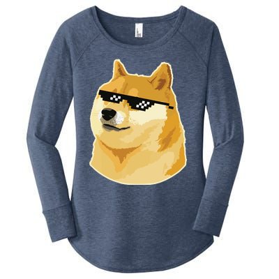 Doge With Deal With It Glasses Women's Perfect Tri Tunic Long Sleeve Shirt