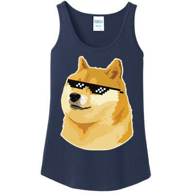 Doge With Deal With It Glasses Ladies Essential Tank