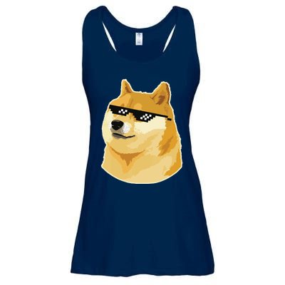 Doge With Deal With It Glasses Ladies Essential Flowy Tank